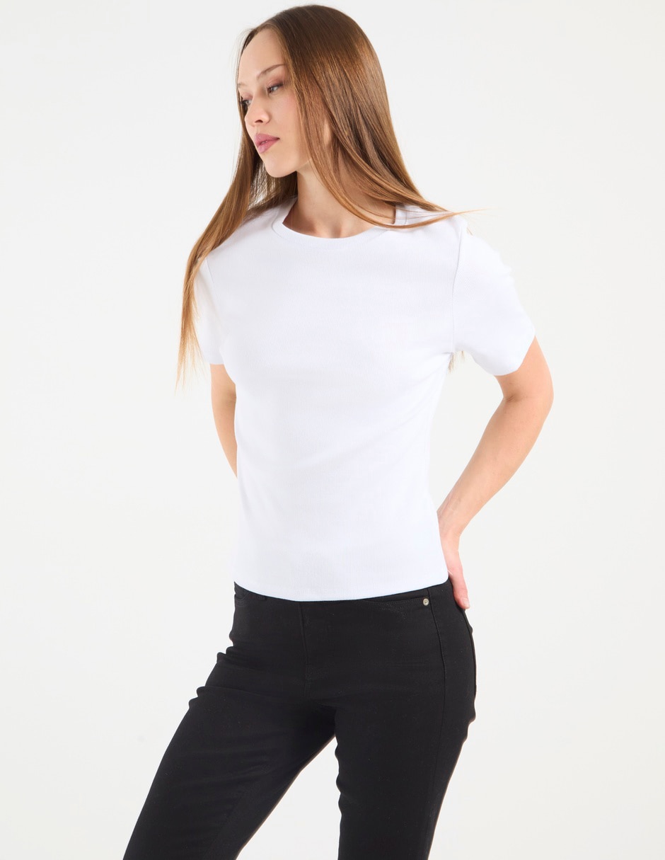 Playera manga corta cuello redondo mujer 2