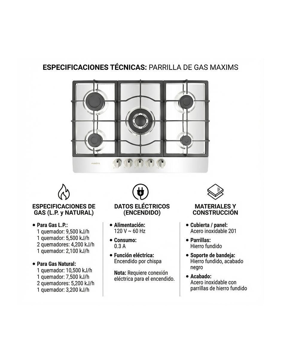 Parrilla a gas empotrable Parrilla a gas empotrable