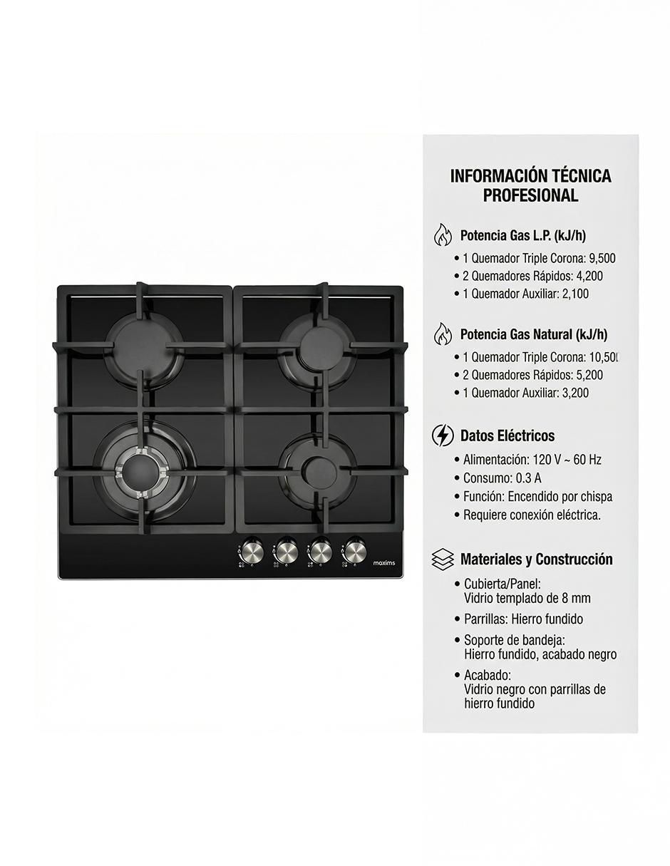 Parrilla a gas empotrable