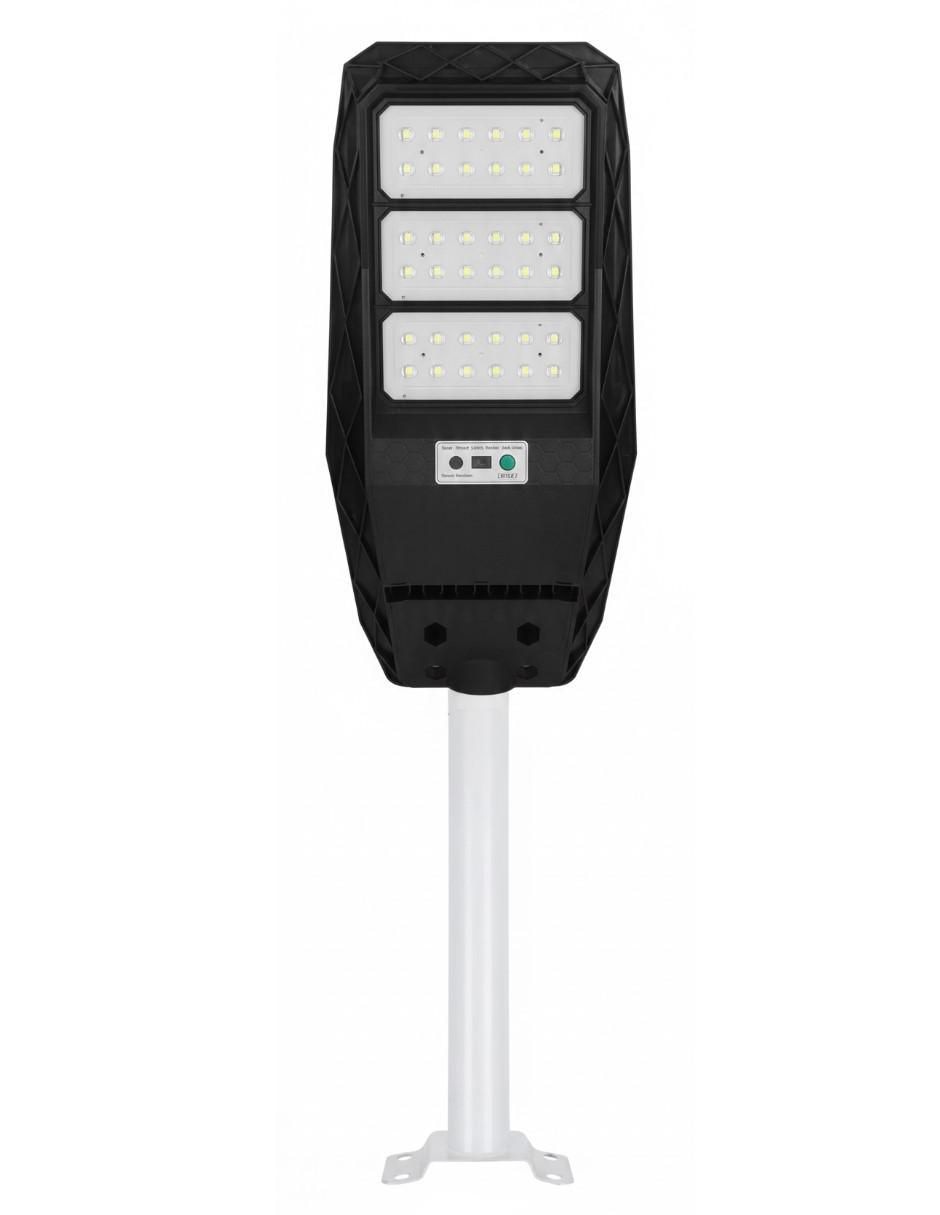 Lámpara solar led Luminaria Solar Integrada para Calle con Control Remoto, Sensor de Movimiento y Fotocelda, LED Exterior de Alta Potencia, Plástico Blanco, Resistente a Climas Extremos