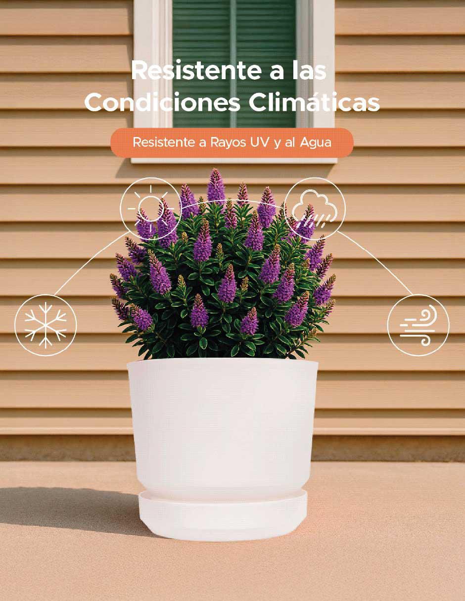 Set de macetas Elly de plástico con sistema automático de riego
