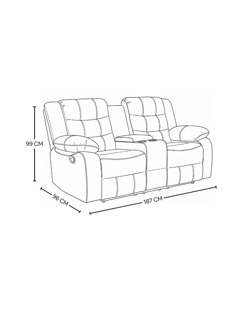 Reclinable Love Seat Bryce de vinipiel 9