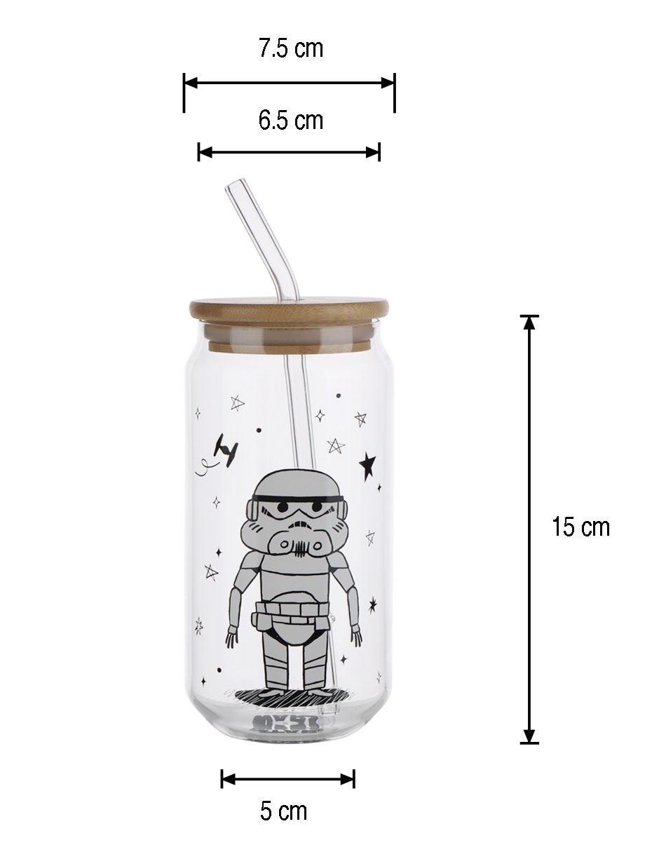 Vaso con tapa y popote haus kids de vidrio Vaso con tapa y popote haus kids de vidrio
