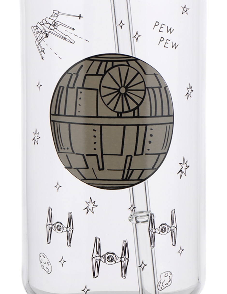Vaso con tapa y popote Haus Kids de vidrio 3