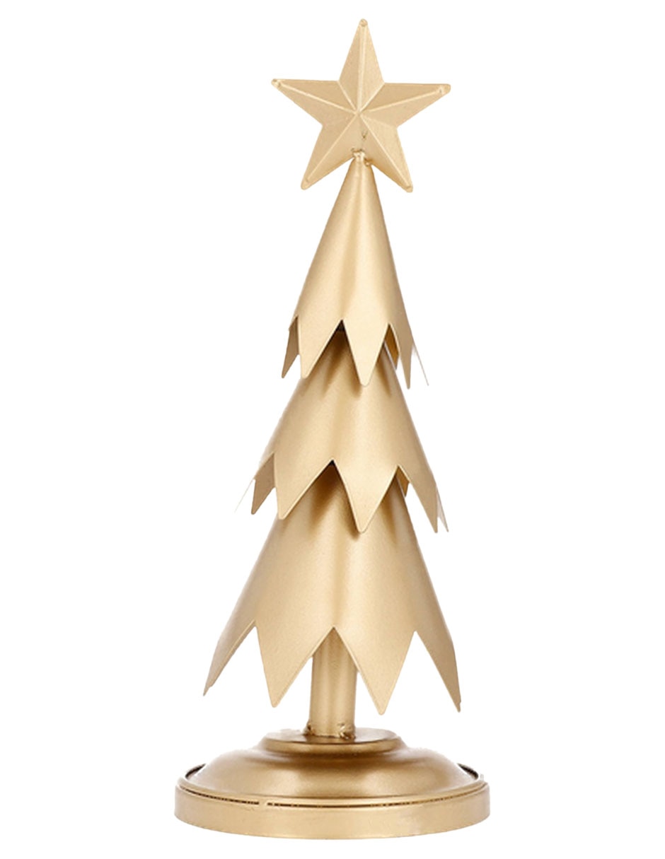 Arbol de navidad metal dorado pequeño 6