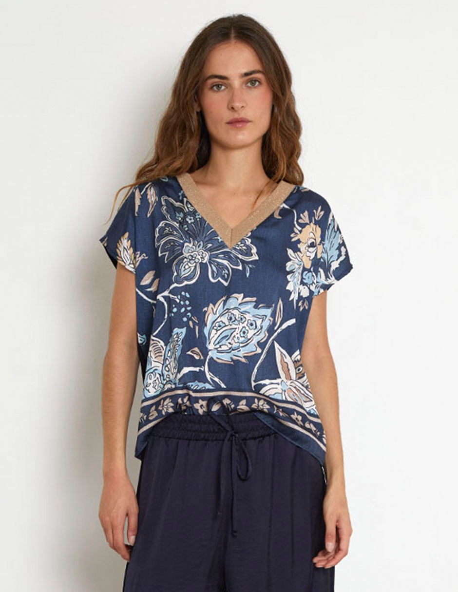 Blusa manga corta para mujer