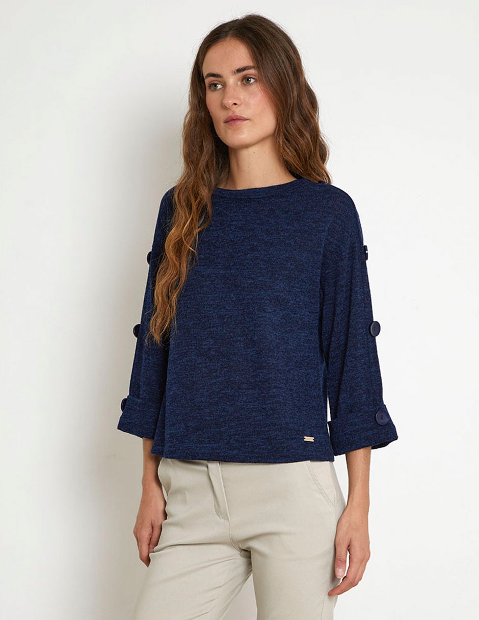Suéter cuello redondo para mujer