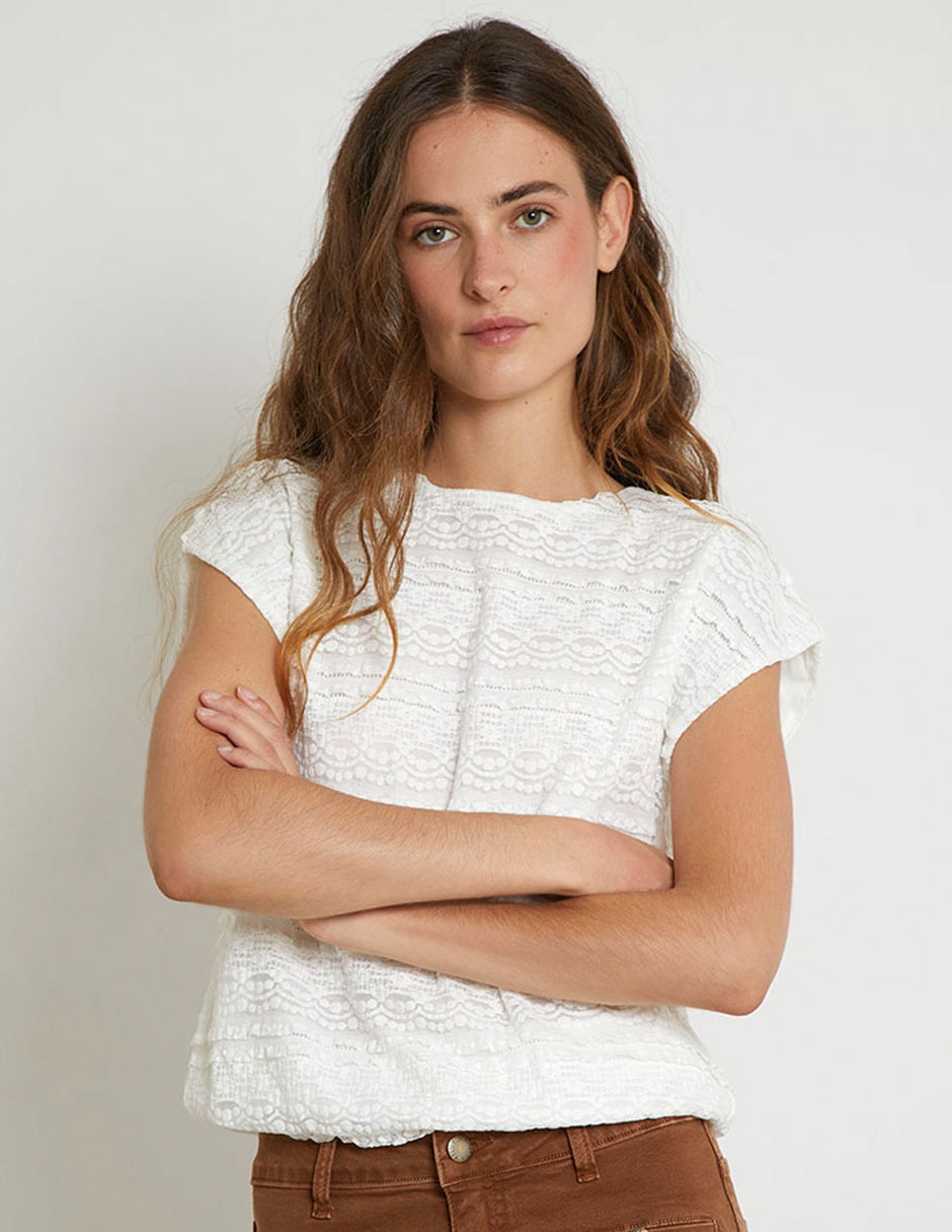 Blusa manga corta para mujer