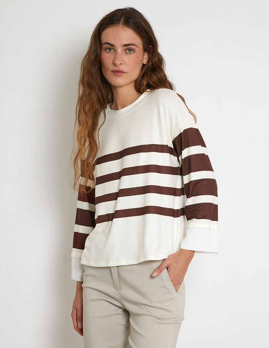 Suéter cuello redondo para mujer