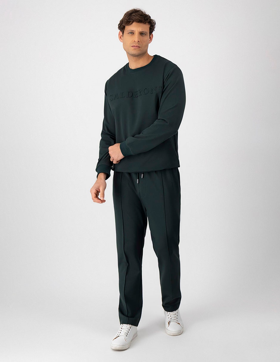 Pantalón Casual Regular Regular Calderoni De Poliéster, Viscosa Y Spandex Para Hombre