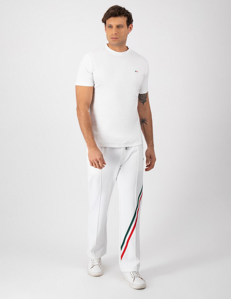 Pantalón Casual Regular Regular Calderoni De Poliéster, Viscosa Y Spandex Para Hombre
