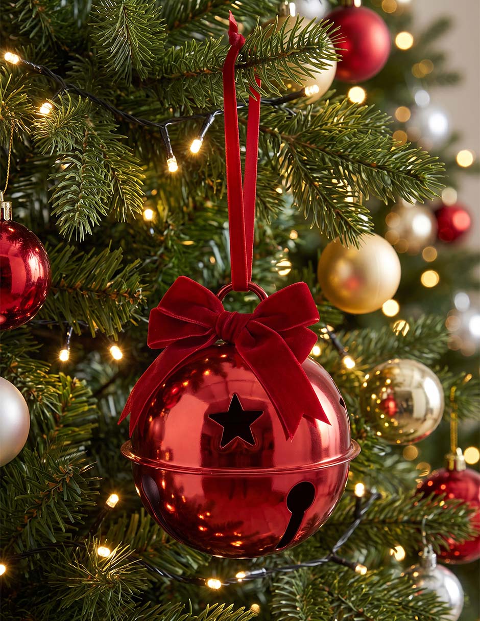 Ornamento navideño Cristmas Spirit cascabel rojo Ornamento navideño Cristmas Spirit cascabel rojo