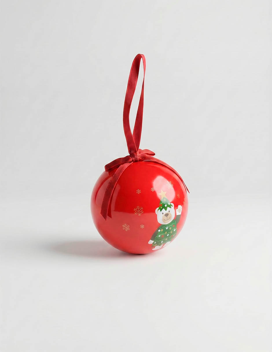 SET ESFERAS BOLO ARBOL 14 PIEZAS ROJAS 2