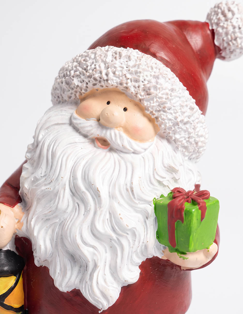 Figura decorativa navideña de santa claus de resina Figura decorativa navideña de santa claus de resina