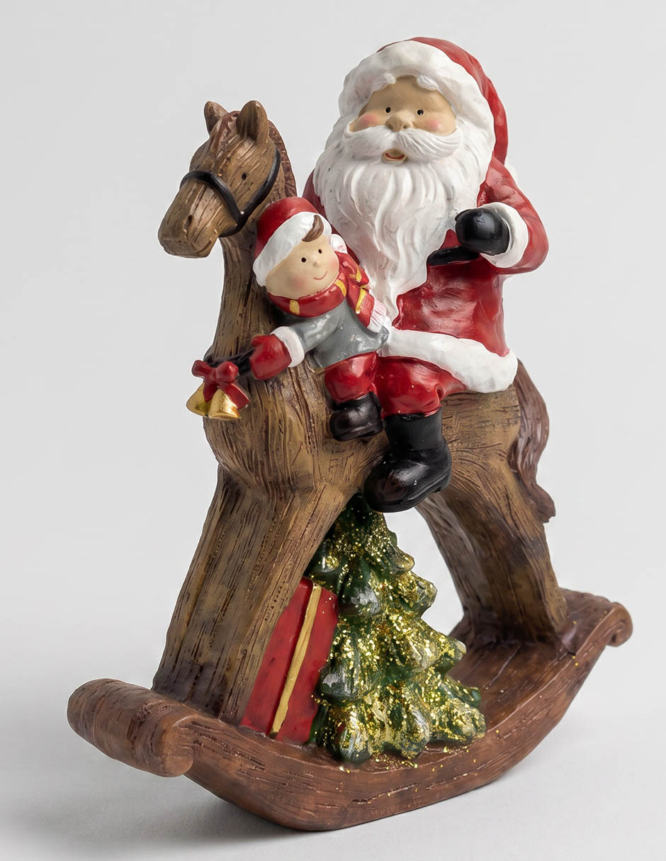 SANTA EN CABALLO CAFE 25 CM 1