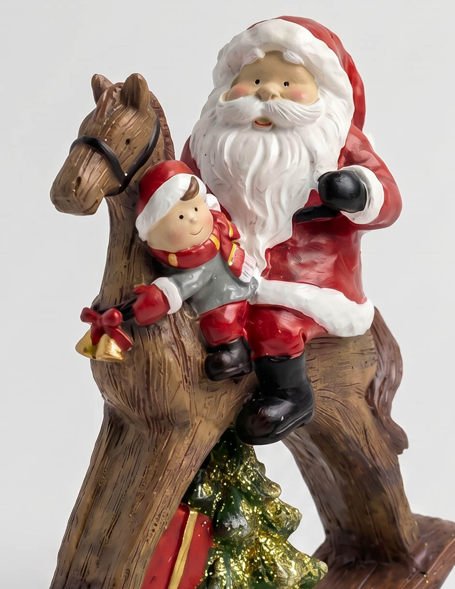 SANTA EN CABALLO CAFE 25 CM
