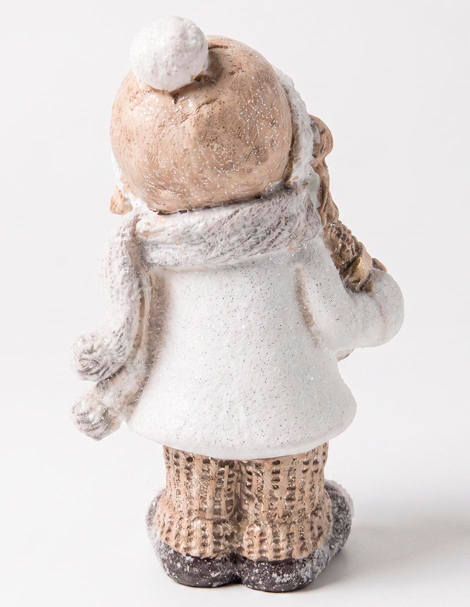 Figura decorativa navideña de niña de cerámica 2