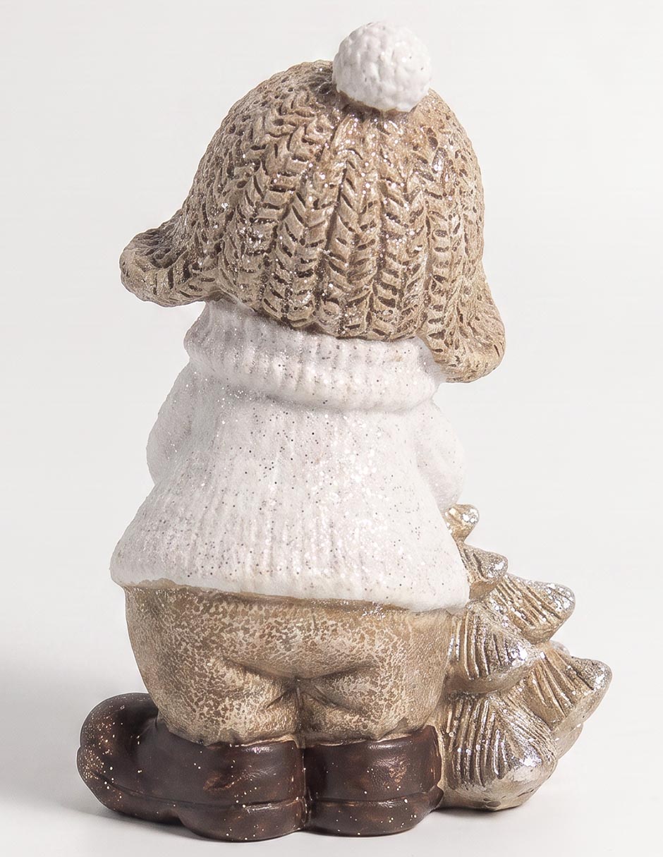 Figura decorativa navideña de niño de cerámica 2