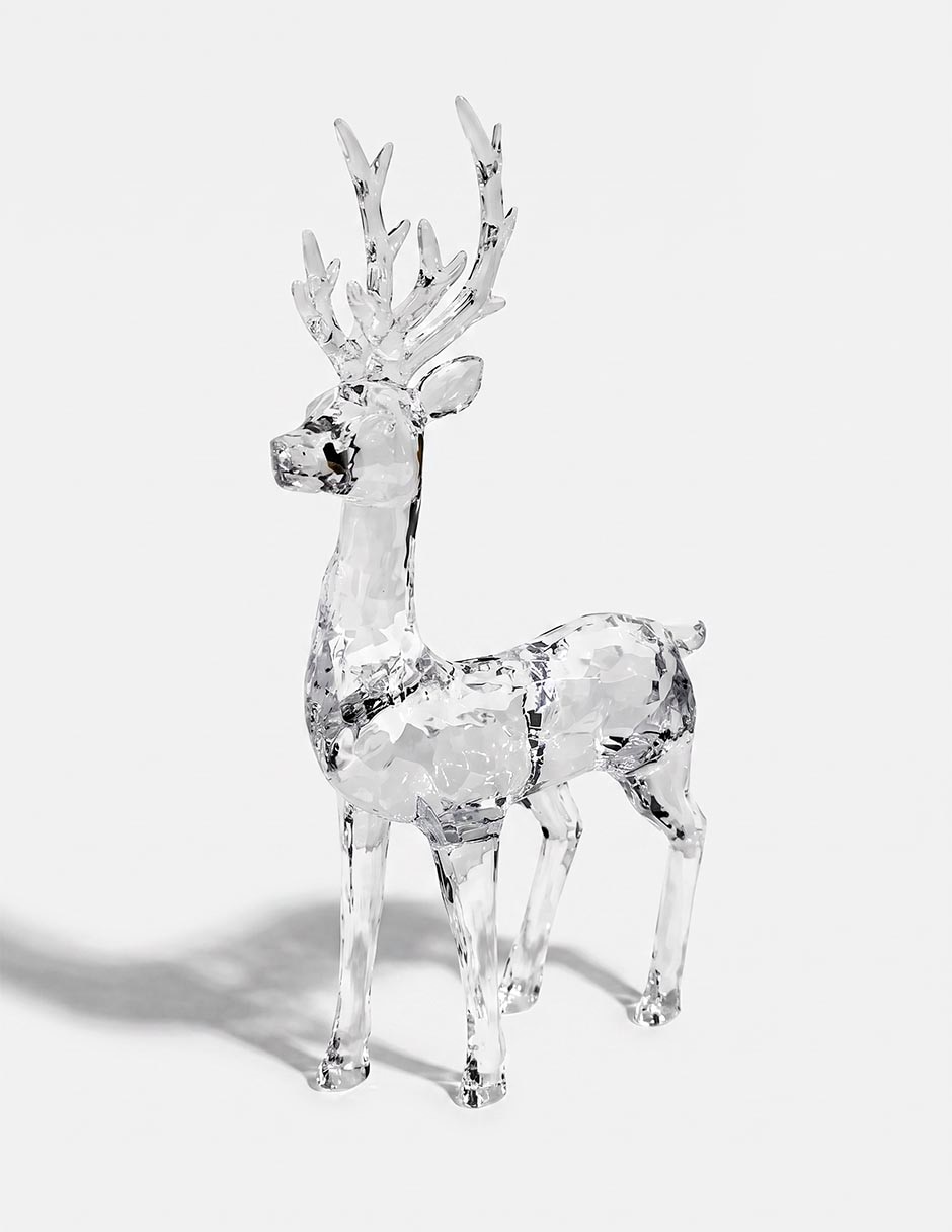 Figura decorativa navideña de reno de cristal 1
