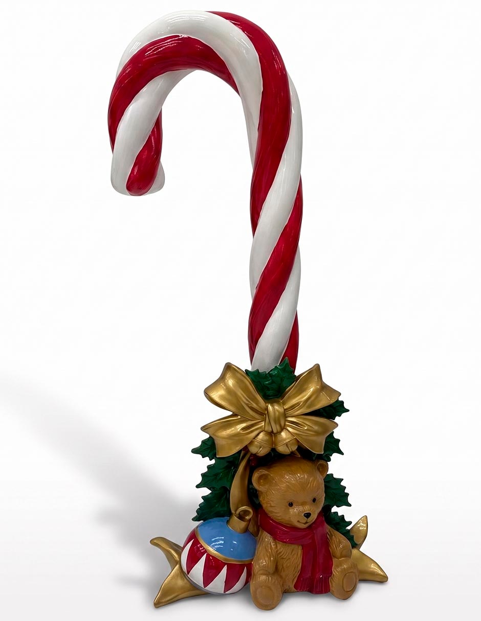 Figura decorativa navideña de bastón Christmas Spirit de cerámica 1
