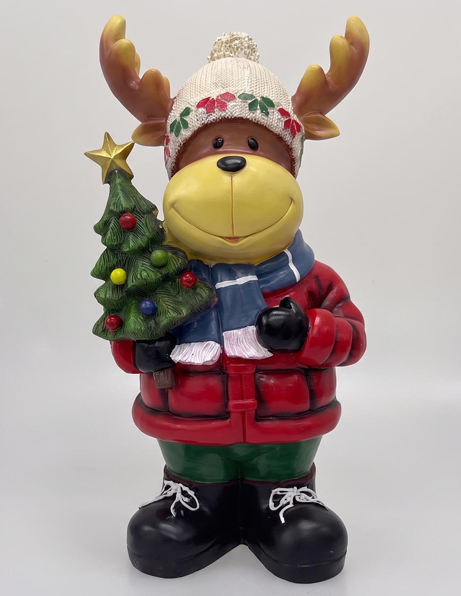 Figura decorativa navideña de reno de cerámica 1
