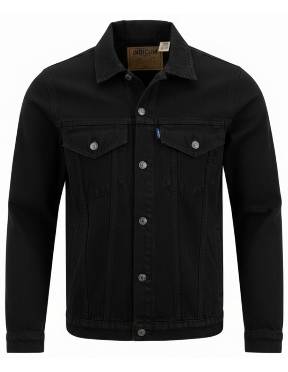 Chamarra denim de mezclilla con bolsillos para hombre