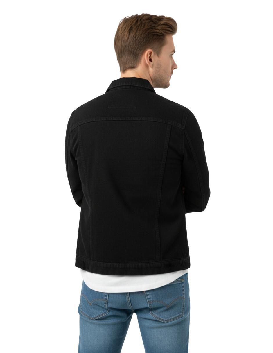 Chamarra denim de mezclilla con bolsillos para hombre