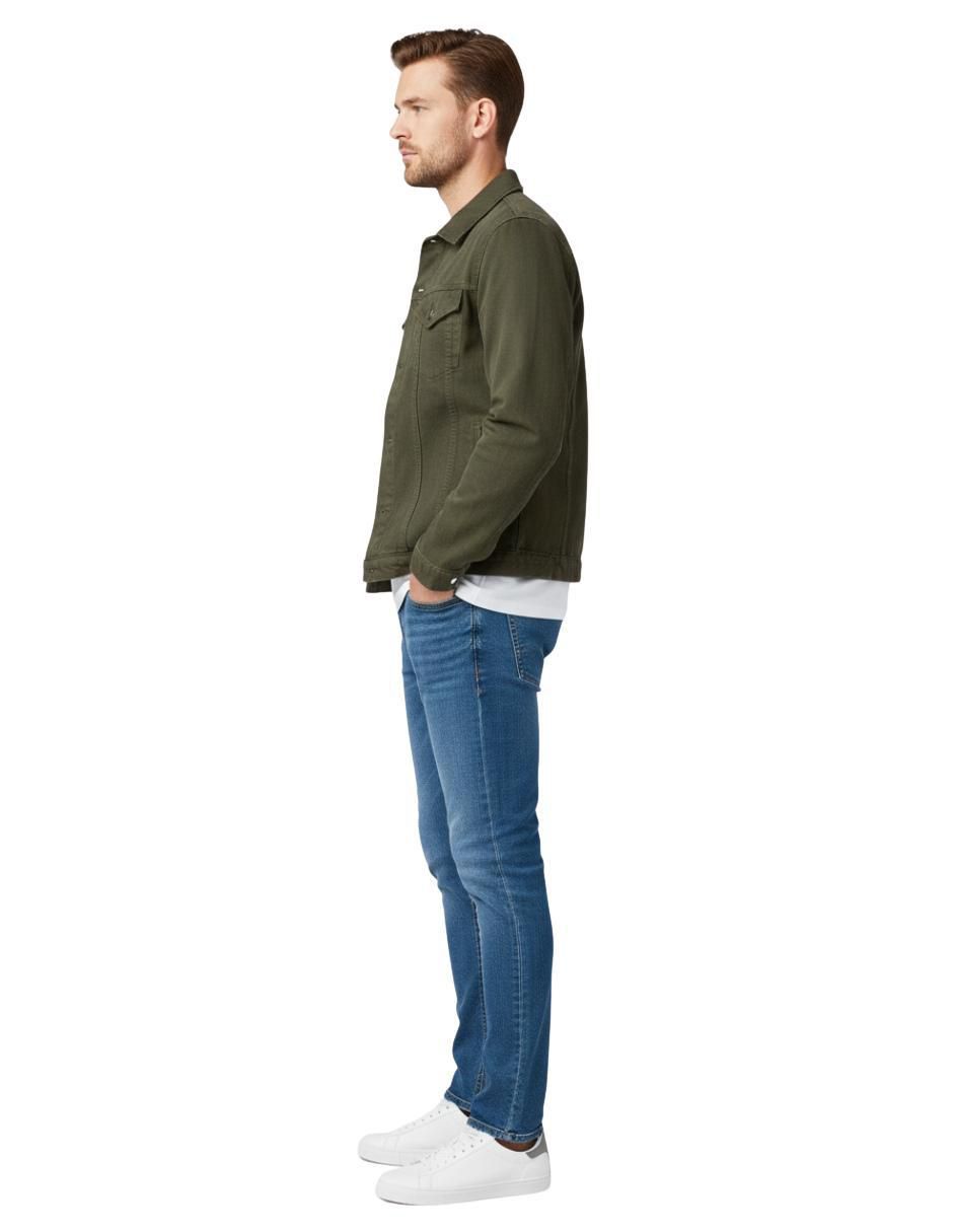 Chamarra denim de mezclilla con bolsillos para hombre 3