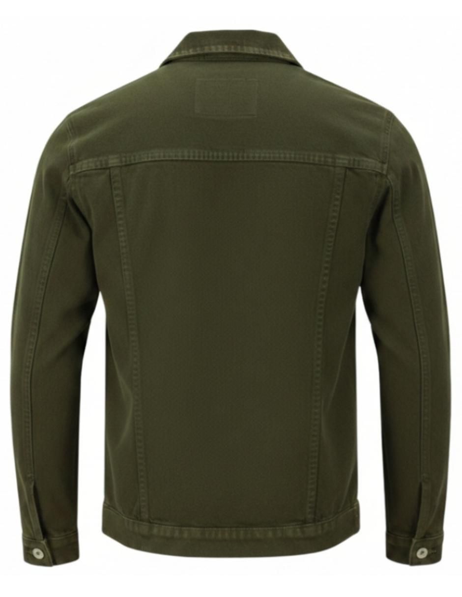 Chamarra denim de mezclilla con bolsillos para hombre