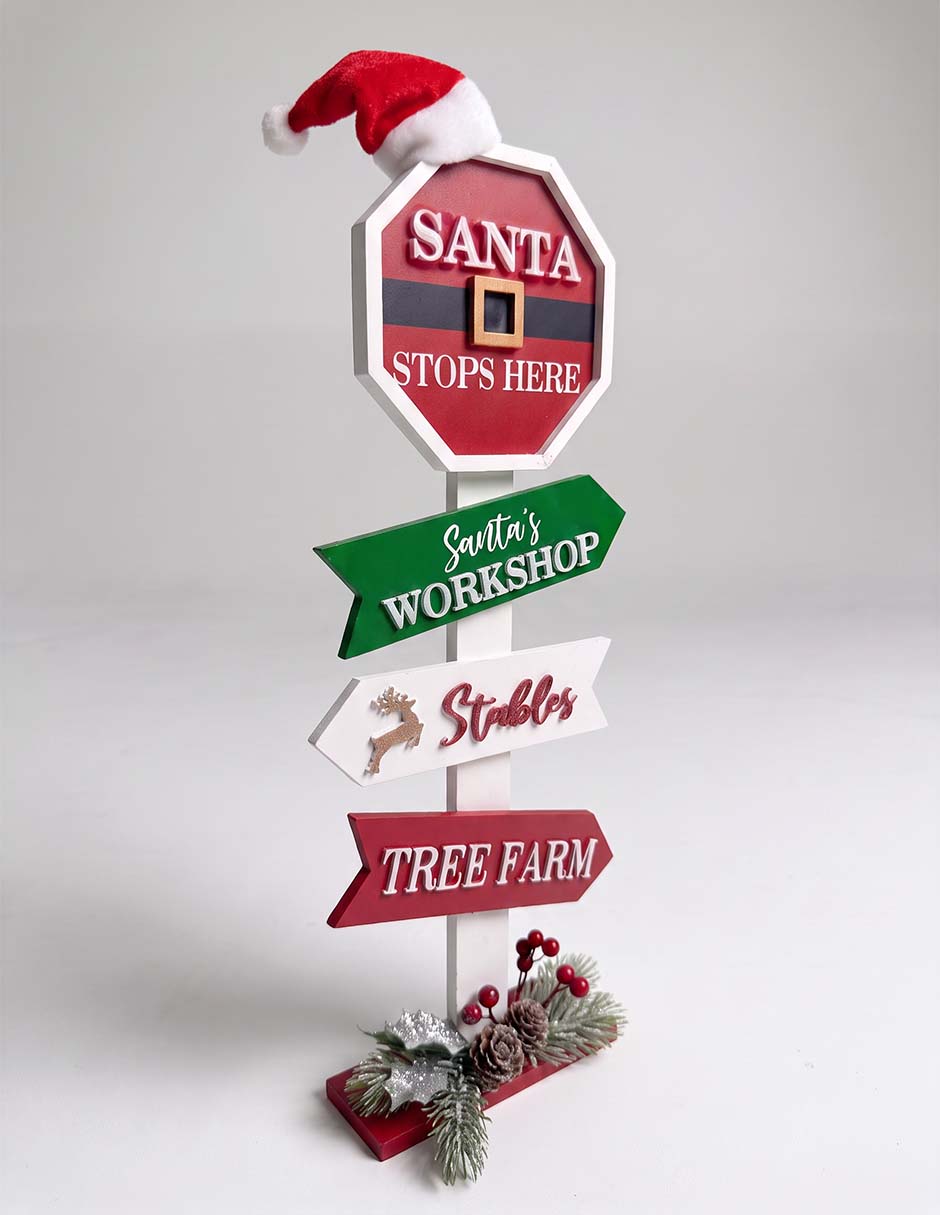 Figura decorativa navideña de madera 2