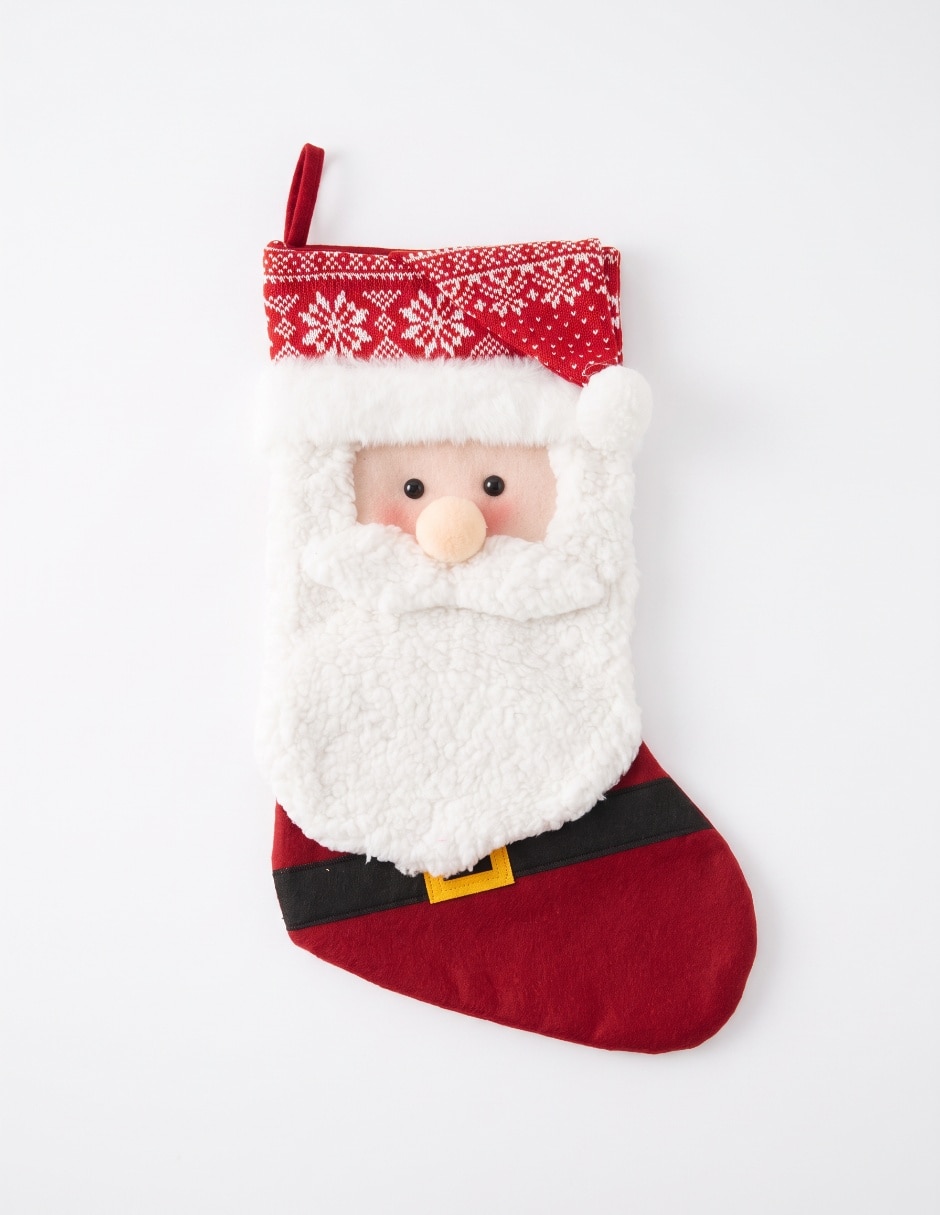 Bota navideña estampado navideño