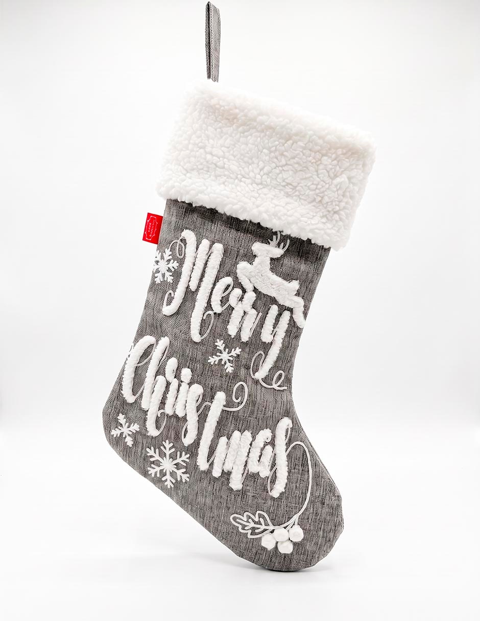 Bota navideña estampado navideño