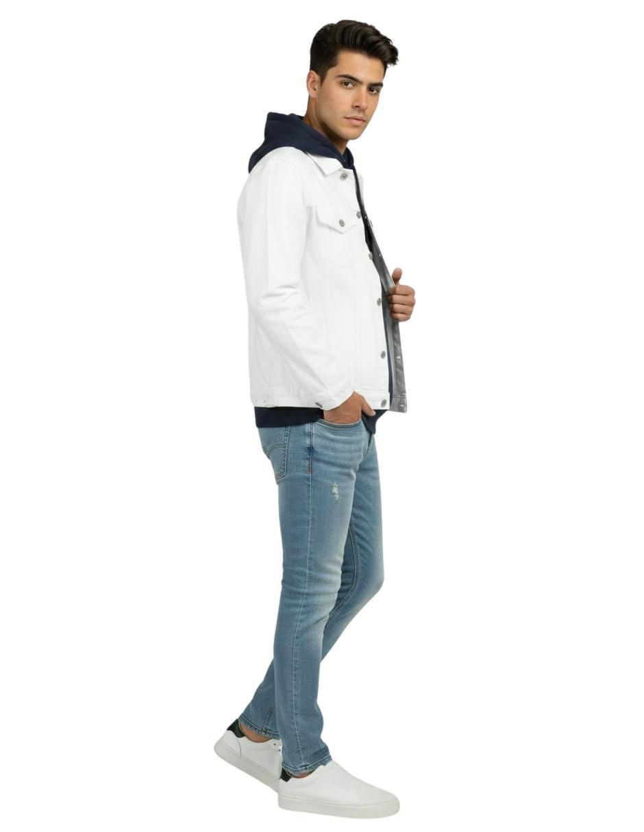 Chamarra denim de mezclilla con bolsillos para hombre 4