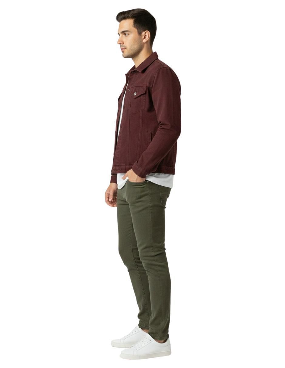 Chamarra denim de mezclilla con bolsillos para hombre