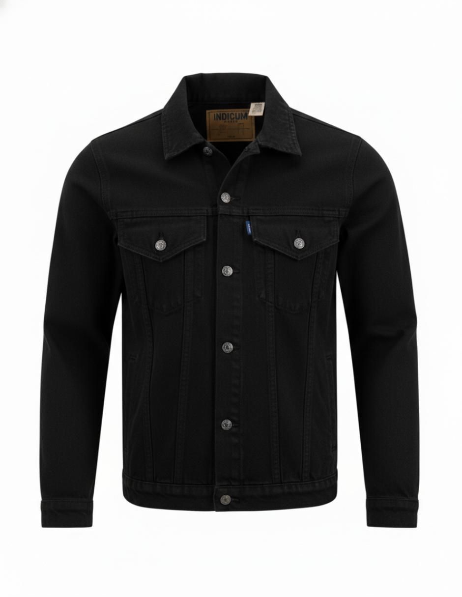 Chamarra denim de mezclilla con bolsillos para hombre