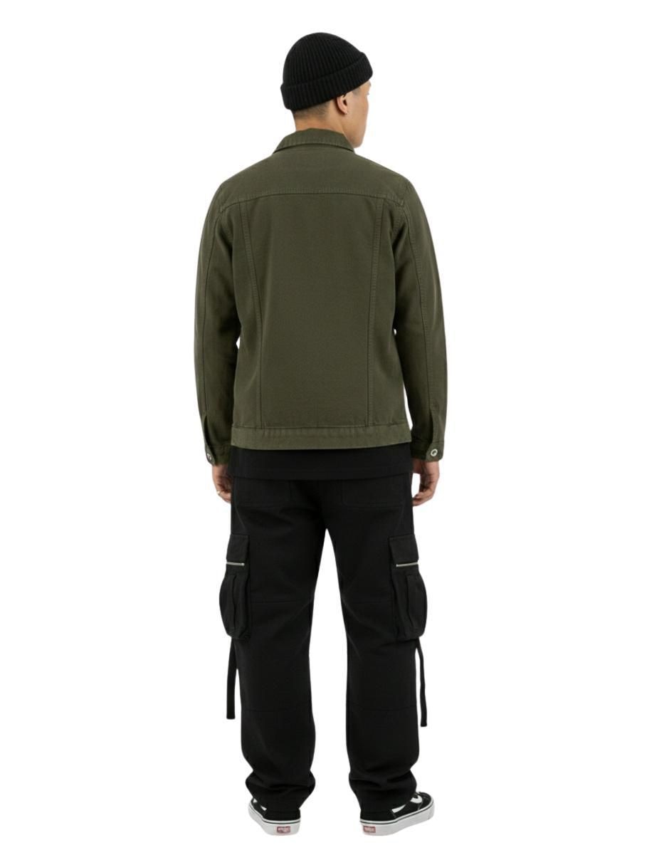 Chamarra denim de mezclilla con bolsillos para hombre