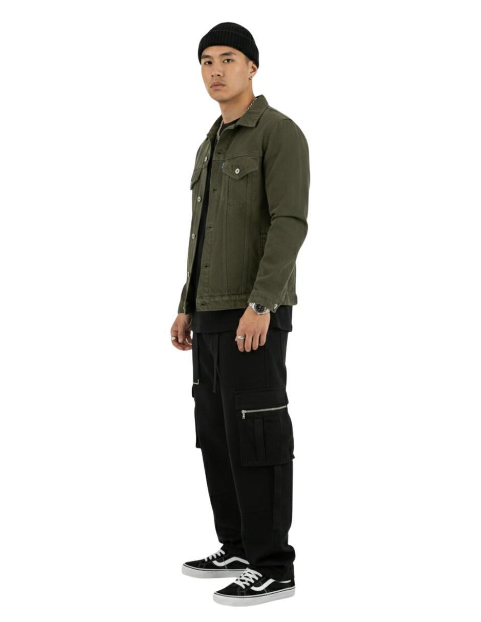 Chamarra denim de mezclilla con bolsillos para hombre 6