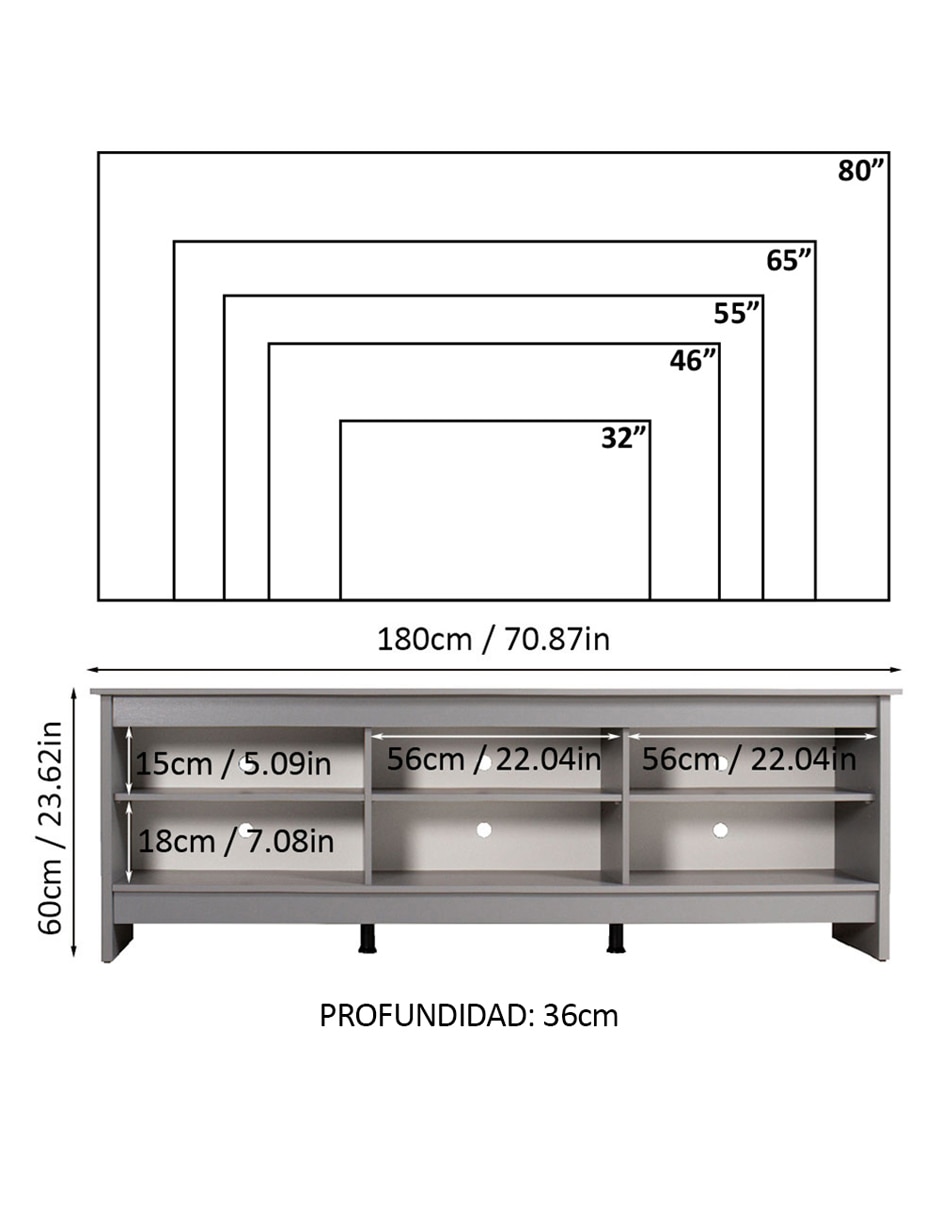 Mueble de tv armable Madesa