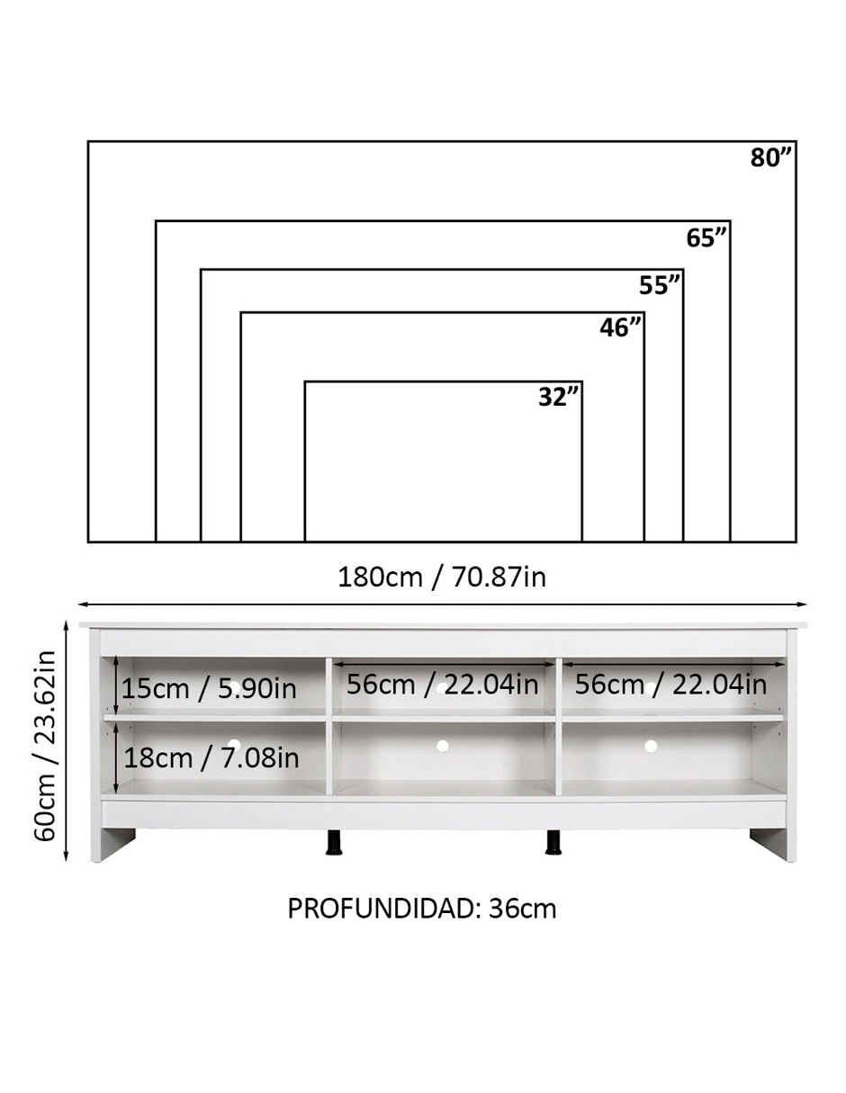 Mueble de tv armable Madesa