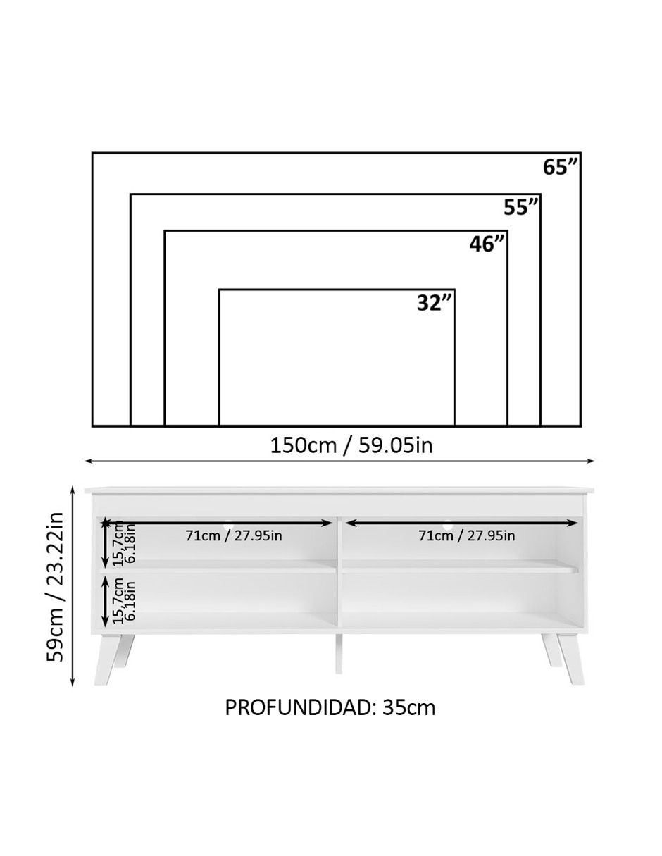 Mueble de tv armable de MDP 20