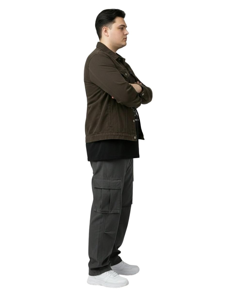 Chamarra denim de mezclilla con bolsillos para hombre