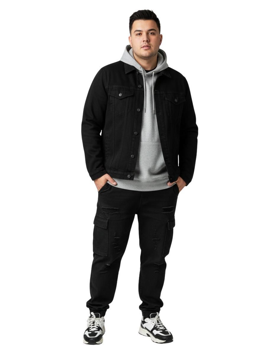 Chamarra denim de mezclilla con bolsillos para hombre