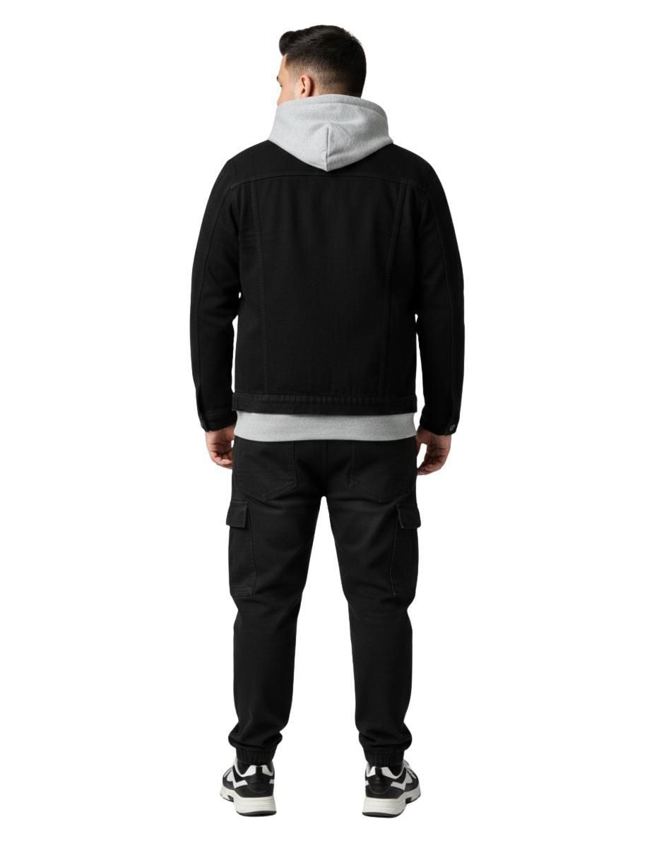 Chamarra denim de mezclilla con bolsillos para hombre