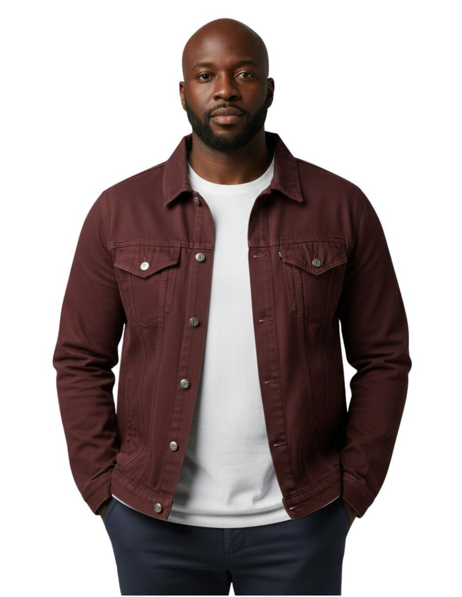 Chamarra denim de mezclilla con bolsillos para hombre Chamarra denim de mezclilla con bolsillos para hombre