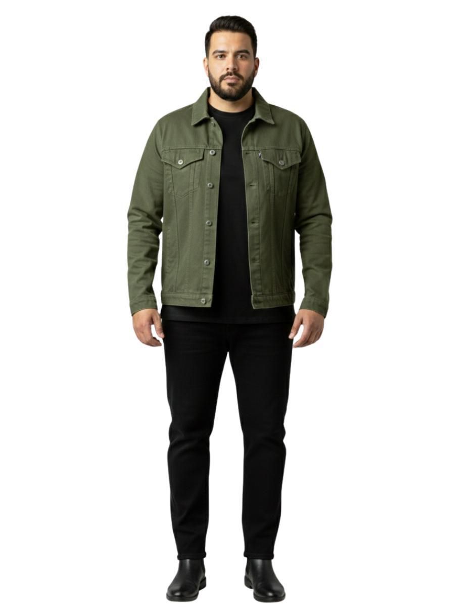 Chamarra denim de mezclilla con bolsillos para hombre