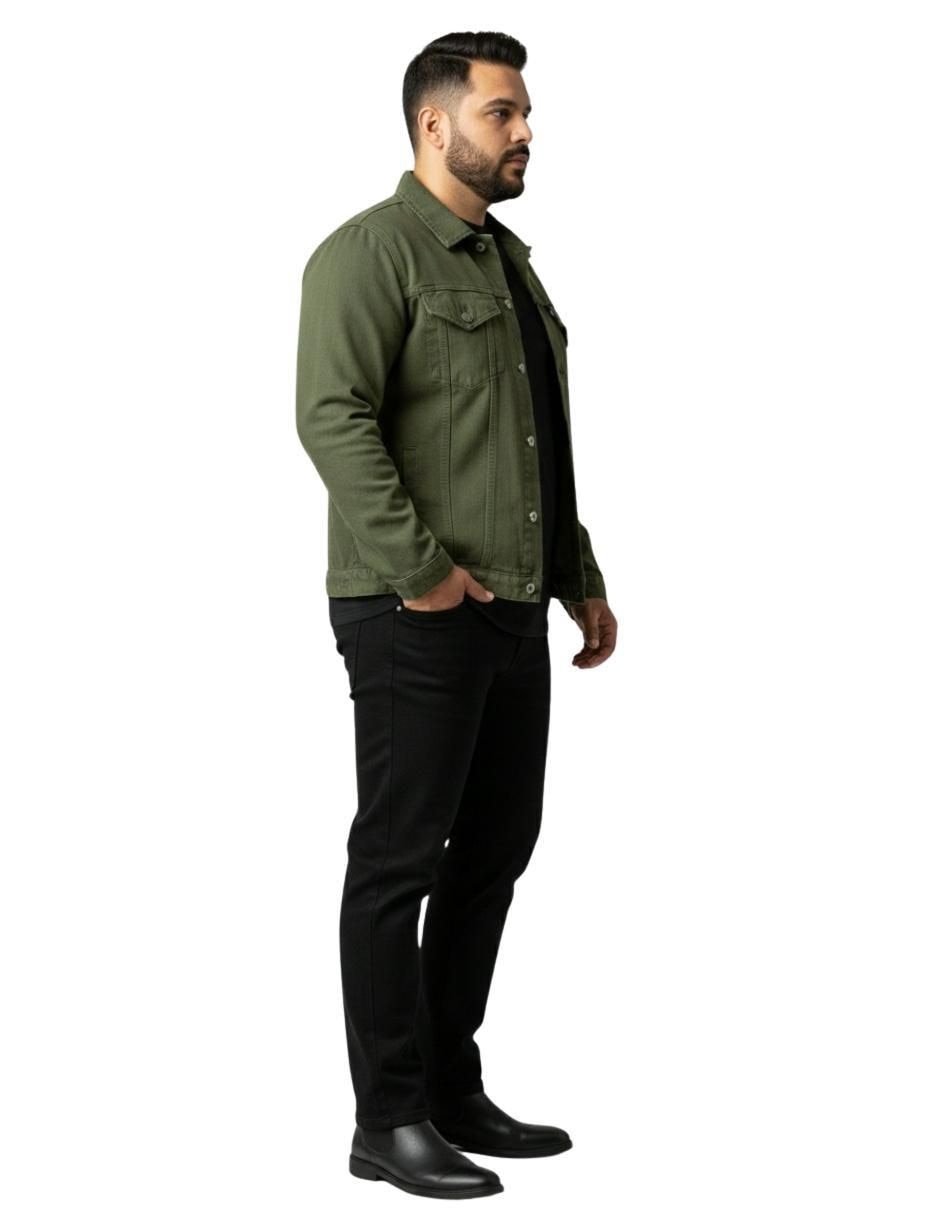 Chamarra denim de mezclilla con bolsillos para hombre