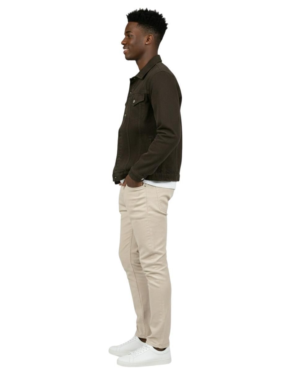 Chamarra denim de mezclilla con bolsillos para hombre