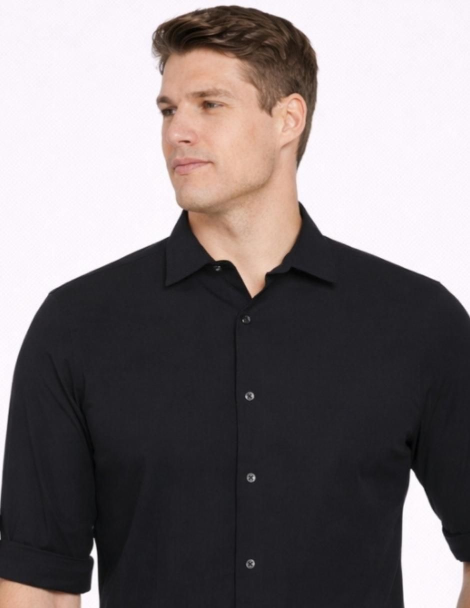 Camisa casual perry ellis de algodón manga corta para hombre