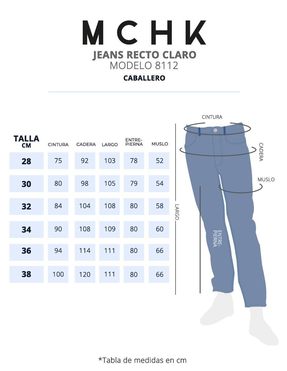 Jeans recto 8112 lavado claro para hombre 2