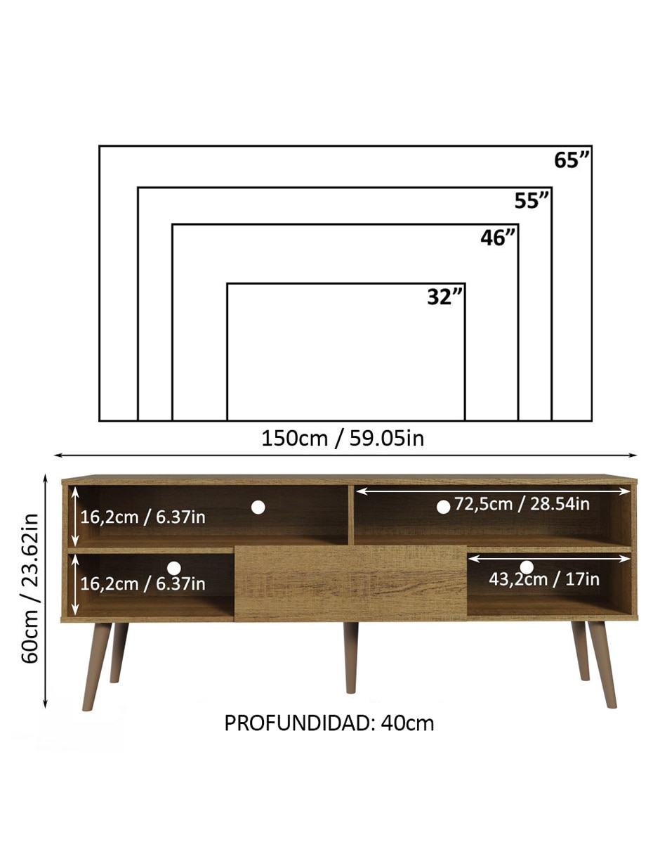 Mueble de tv armable Madesa de MDP